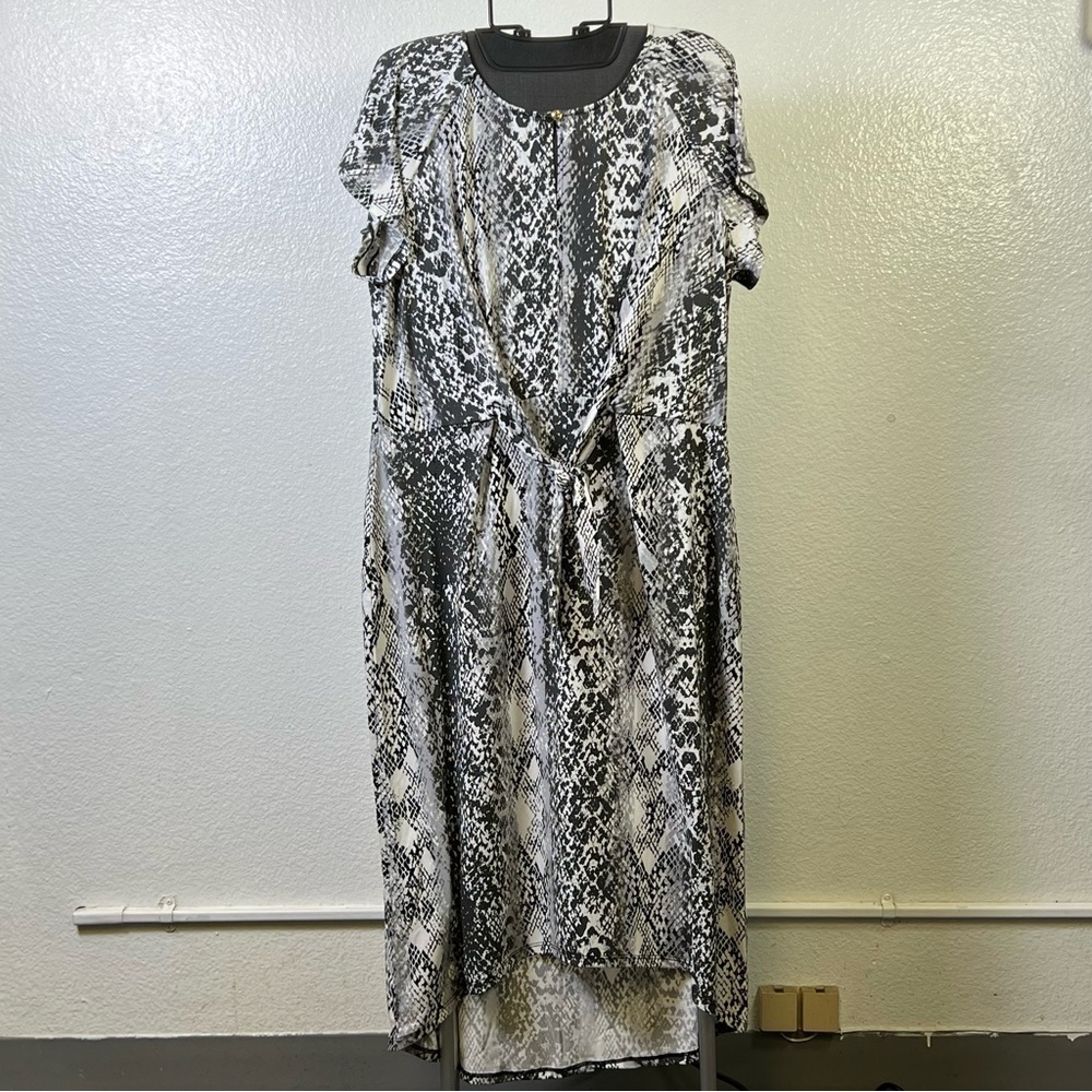 C.Wonder Christian Siriano Women’s Black & White Hi-Low Printed Dress Size XL